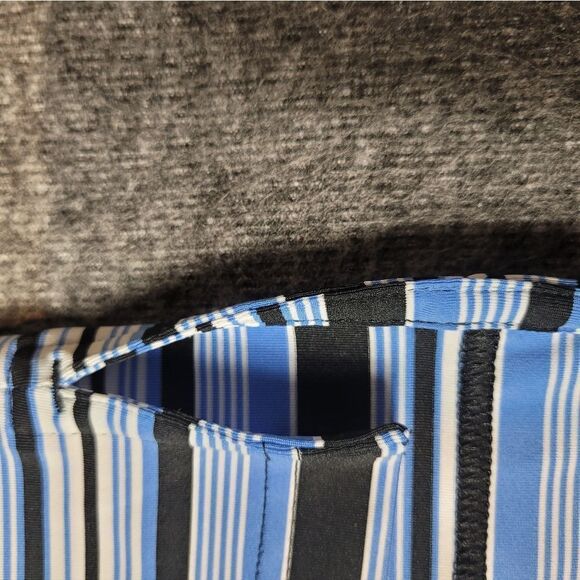 Peter Millar Summer Comfort Men's L Blue Striped Polo Shirt Shady Oaks Club Good - Picture 6 of 9